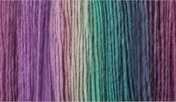 NICEEC 3 Skeins 100% Wool Rainbow Yarn Soft Gradient, Self-Striping, Colorful Single Ply Yarn for Crochet & Knitting - 5#