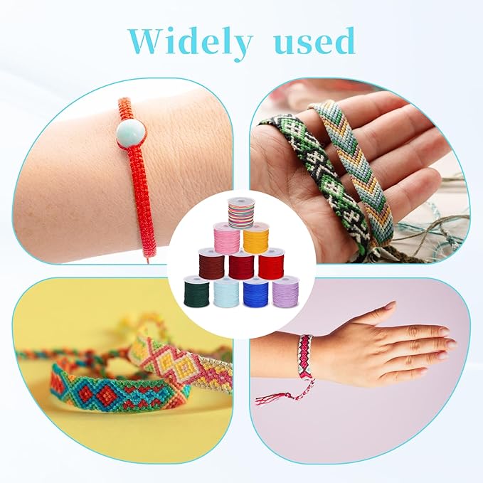 13 Pcs Wood Bracelet Jig Bracelet Knitting Bracelet Maker Adjustable Bracelet Maker with Scale, 10 Roll DIY Nylon String for Bracelets Bracelet Jig DIY Hand Knitting Bracelet Jig with 2 Clamp
