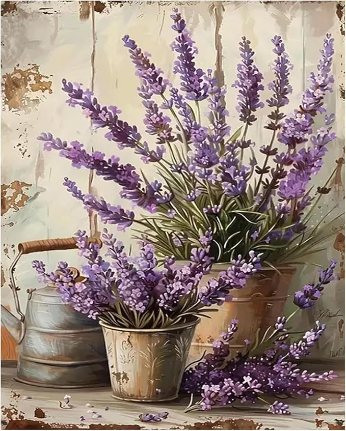 hkejoi Paint by Numbers Kit for Adults Flowers, Flower Paint by Number for Adults, Painting by Number DIY Crafts Acrylic for Gift Home Decor 16x20 in