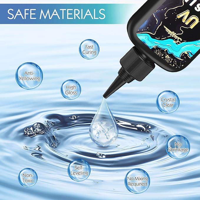 Suzzam UV Resin Jewelry Making Kit, 300g Crystal Clear UV Resin Kit with Molds, 30w & 22 Lamp Beads UV Resin Light Large for Craft Making Earrings, Necklaces, Keychains