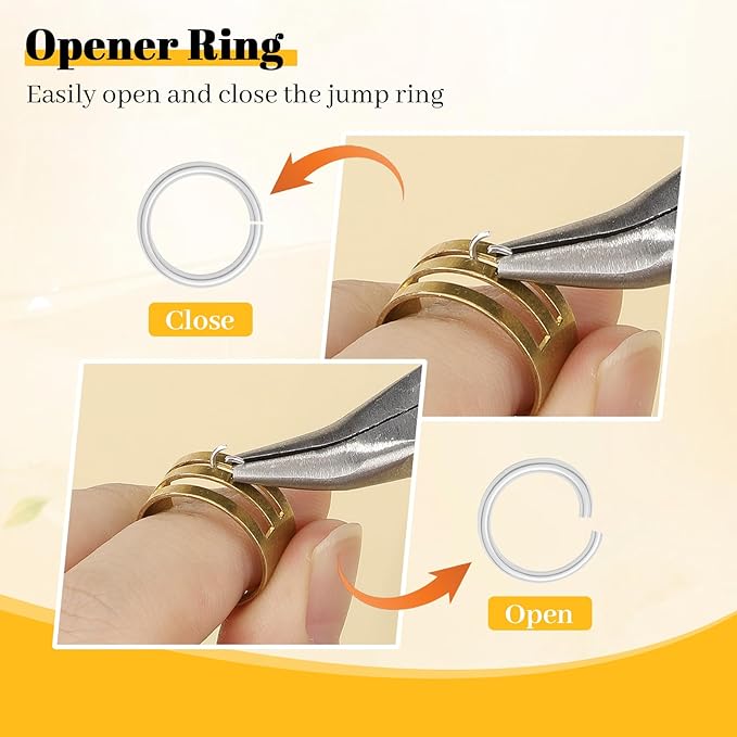Gartful Jump Rings for Jewelry Making, 5mm Jump Ring with Pliers & Tweezers & Opener Ring for Jewelry Repair & DIY Charms Necklace, Bracelet, Earring, Keychain, Multisize