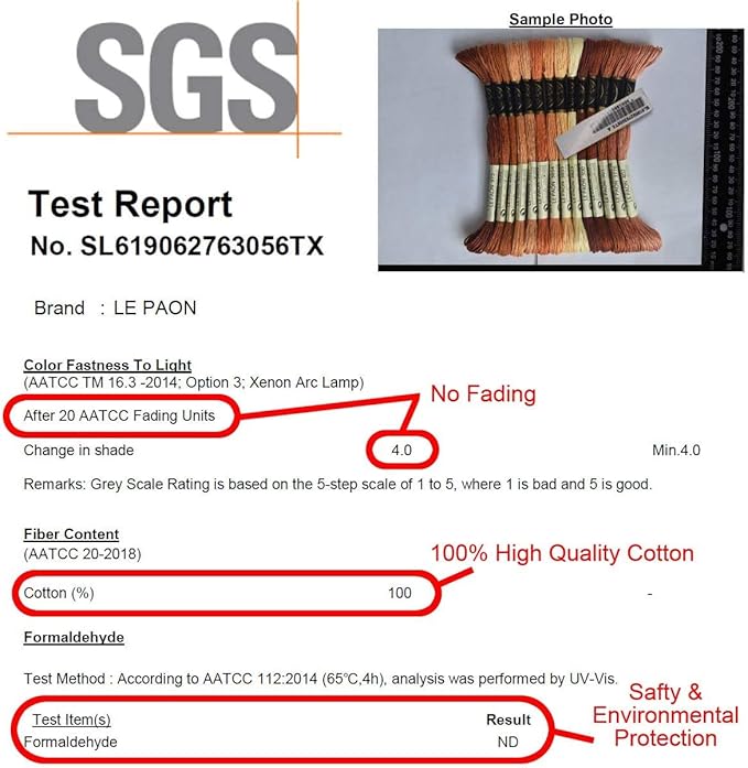 LE PAON Embroidery Floss, 14-Pack Six Strands 100% Long Staple Cotton Embroidery Thread, 8.7-Yard，Color Number：3857, Dark Rosewood