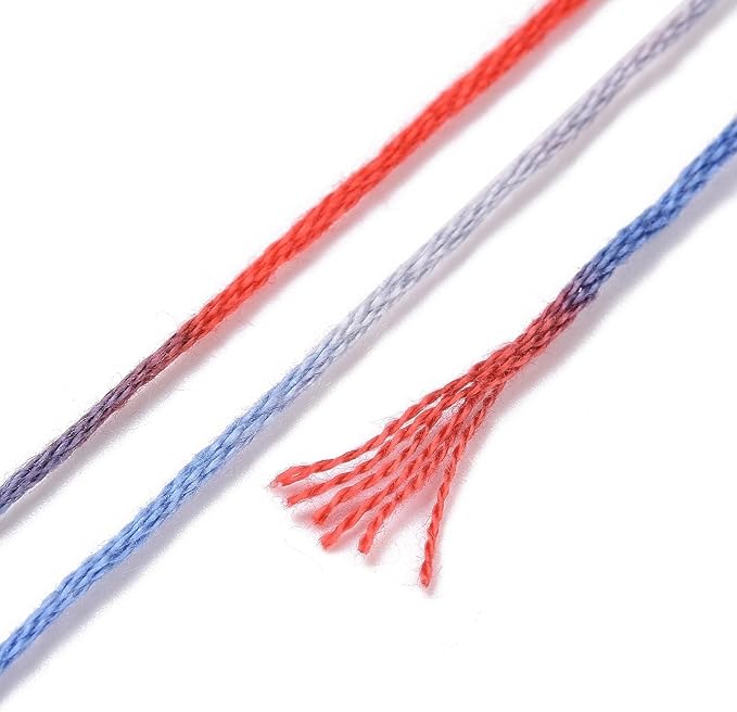 FASHEWELRY 10 Skeins Embroidery Floss Friendship Bracelet String Threads 6-Ply 0.5mm Royal Blue Cross Stitch Embroidery Thread for Sewing Bracelet Making Stitching Crafts