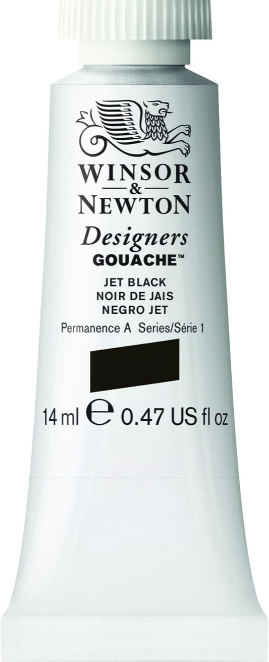Winsor & Newton Designer's Gouache, 14 ml (0.47oz) tube, Jet Black
