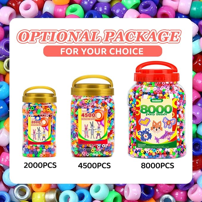 iooleem pony beads(4500pcs red pony beads), beads for jewelry making, crafts, beading supplies, arts & crafts materials for jewelry making.