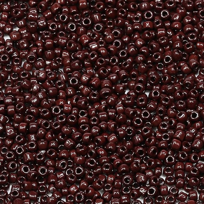 Bala&Fillic Opaque Coffee Color 3mm Seed Beads About 3600pcs/100Grams in Bag, 8/0 Glass Craft Beads for Making Bracelet and Necklace (Coffee)