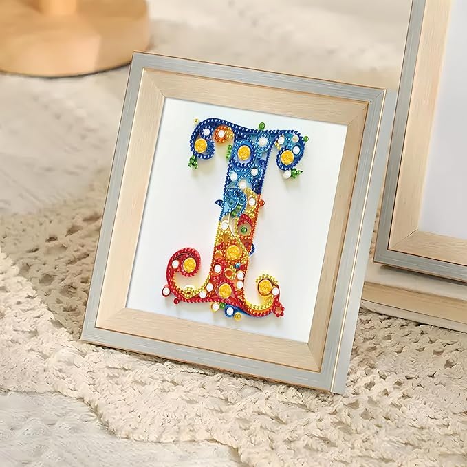 MVVMTOP Diamond Painting Kit, 5D DIY Letter I, Special Shape Crystal Artificial Diamond Art Partial Mosaic Handicraft for Beginners, Wall Decor Gift for Bedroom, Office, Living Room 6.7x6.7in