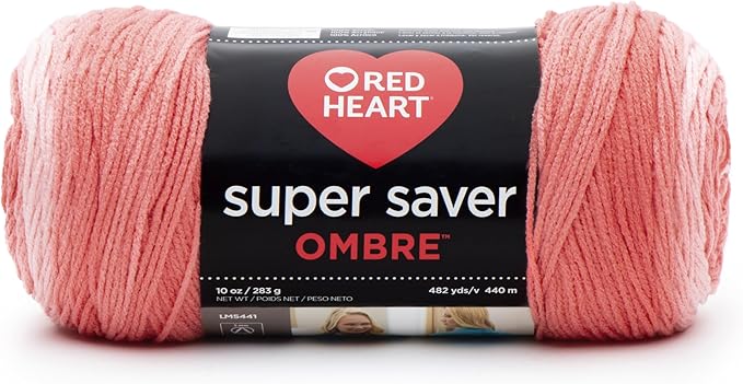 RED HEART E305.3967 Super Saver Ombre Yarn, Platinum