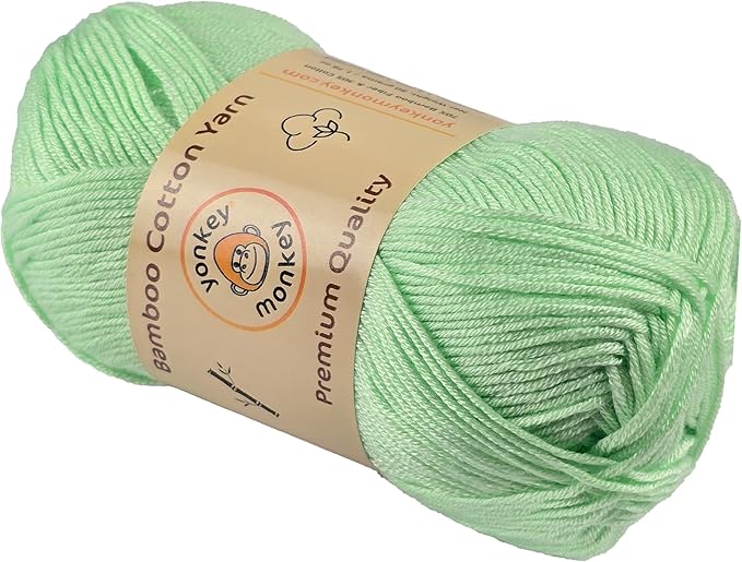 10-Pack of Yonkey Monkey 500 Grams Yarn - 70% Rayon derived from Bamboo, 30% Cotton - Imported - Water Green 9023
