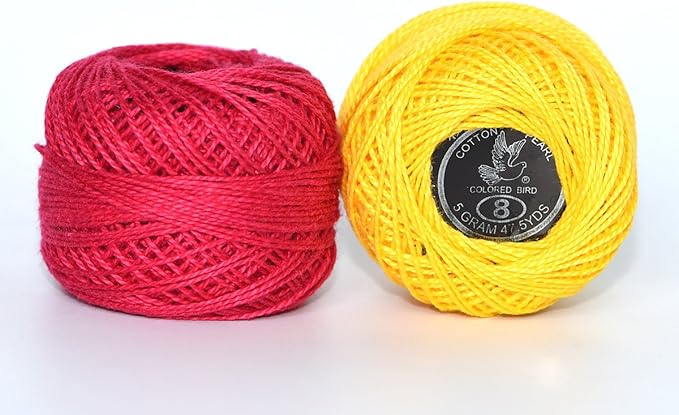 LE PAON 48 Crochet Thread Set Balls 100% Long-Staple Cotton Rainbow Colors of Size 8 Threadand Free 30 Golden Needles 48 Balls for Crochet Hardanger Cross Stitch Needlepoint Hand Embroidery