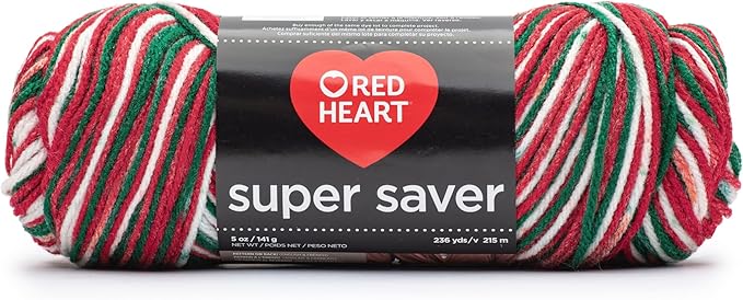 RED HEART Super Saver Yarn, Mistletoe Print