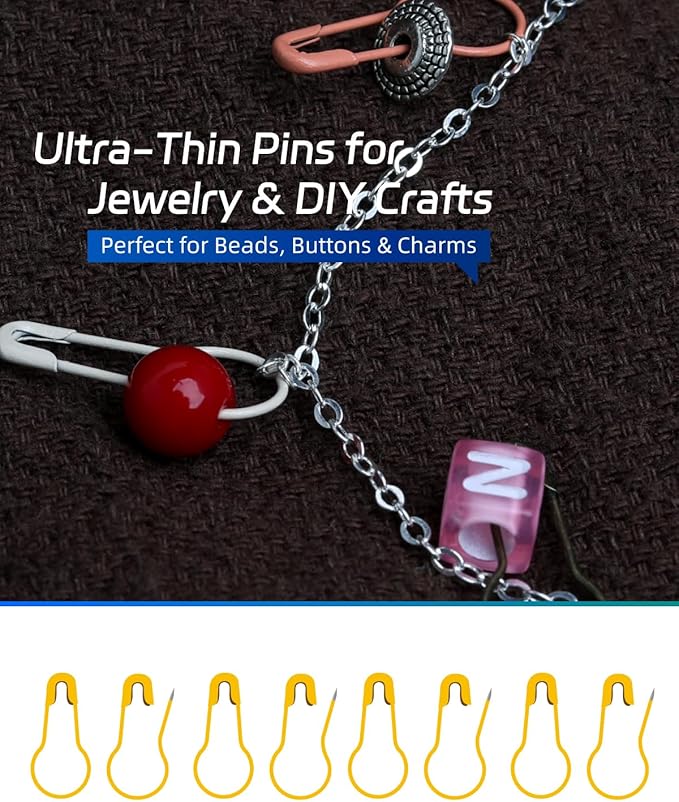 Stitch Markers, 200pcs Crochet Markers, 0.85" Metal Bulb Safety Pins, 25+ Colorful Gourd Pins, Knitting Stitch Markers for Crocheting, Crochet Accessories for Fabric & Paper