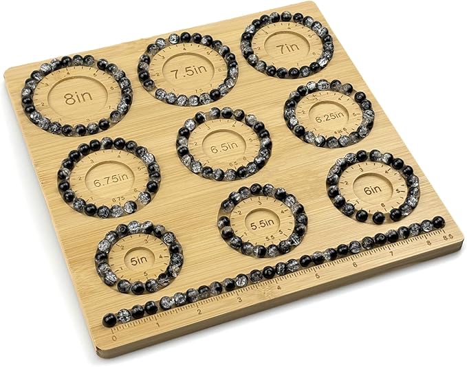 Petoysoso Bead Boards for Jewelry Making, Bamboo Beading Board for Jewelry Bracelet Making, Bracelet Bead Board, Bracelet Bead Board for Bracelet, Jewelry Making Supplies,Bracelet Tray 5"- 8"