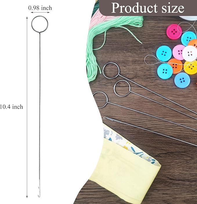 4 Pcs Point Loop Turner Sewing Tool, Tongue Crochet Tool Latch Hook Tool for Silicone Beads Belts Strips DIY Accessories