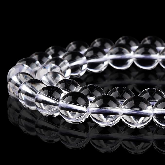 Crystal Beads for Jewelry Making - 10mm Glass Round Craft Beads for Bracelets(35-38pcs, Clear Crystal)