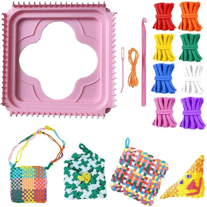 kaaper weaving loom kit for beginners adults, loom kit with 192pcs loops diy arts and crafts for girls and boys, potholder loom knitting kit for beginners (weaving loom kit)
