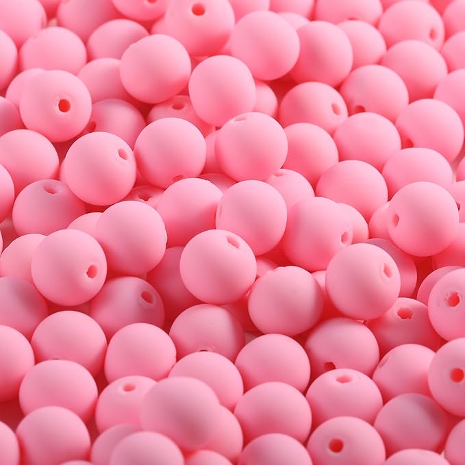 200Pcs Pink Clay Beads for Bracelets Making, 8mm Round Beads for DIY Necklace Earring Making Kit