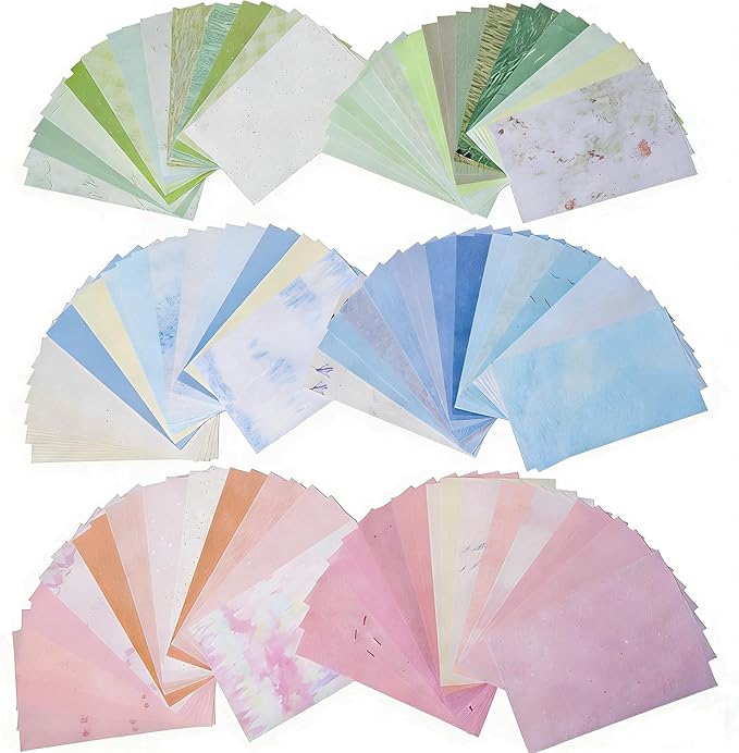 SIBLYMONA 150PCS Scrapbook Paper Kit, 2.4x4.1 Inch Junk Journal Supplies with Pattern Paper, Premium Ephemera & Craft Materials for Scrapbooking (Green, 5.4*3in)