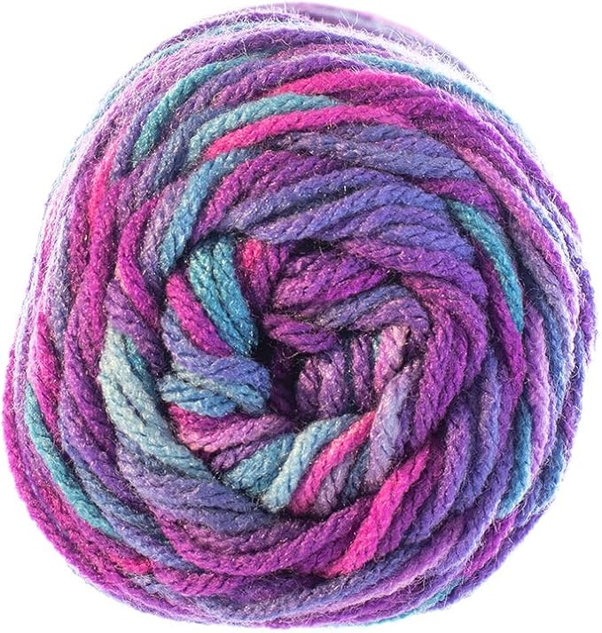 Craft County Size 4 (Medium) 100% Acrylic Fiber Yarn – Variety of Color and Pattern Options – Great for Crochet, Knitting, and Weaving (Grape Fizz)