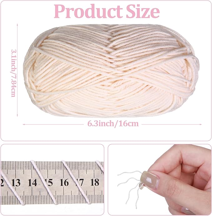 24 Skeins Soft Cotton Yarn Total 2880 Yards Assorted Colors Yarn for Crocheting and Knitting 4 Ply Acrylic Gauze for DIY Crafts Project, Each Skein 1.76 Oz/120 Yard(Purple Series)