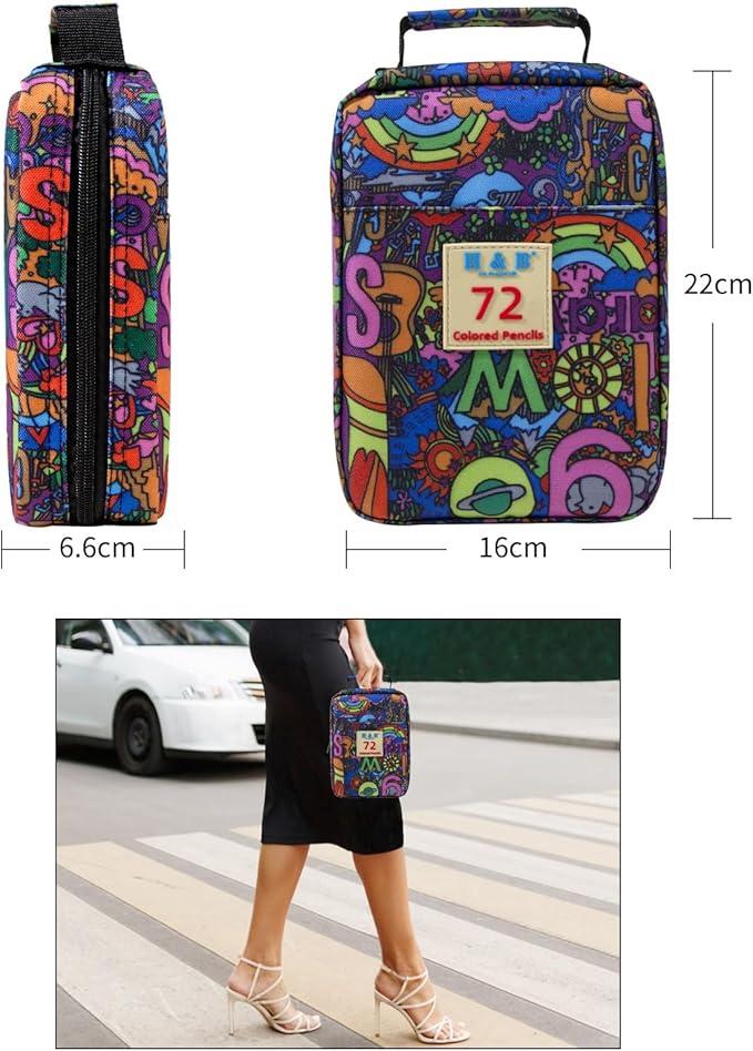 H & B 120PCS Colored Pencils for Adults with Zipper Case, Soft Core Oil-Based Drawing Pencils for Adult Coloring, Professional Art Supplies for Artists