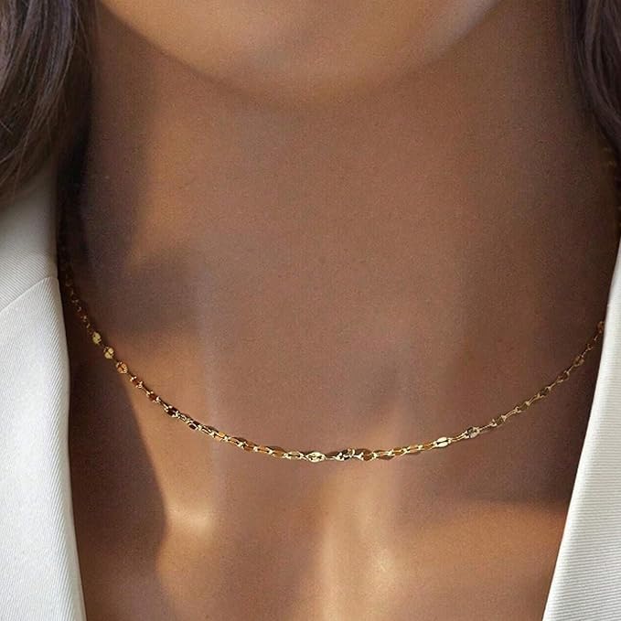 Jabogrii 32.8 Feet Lip Jewelry Making Chains Bulk 18K Gold Plated Brass Chain for Jewelry Making DIY Craft Chain Roll