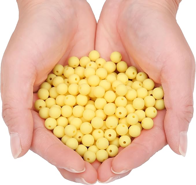 bonny boxx 100pcs 12mm matte yellow acrylic round beads, frosted plastic resin bubblegum balls chunky gumball beads for necklace and bracelet making, crafting supplies