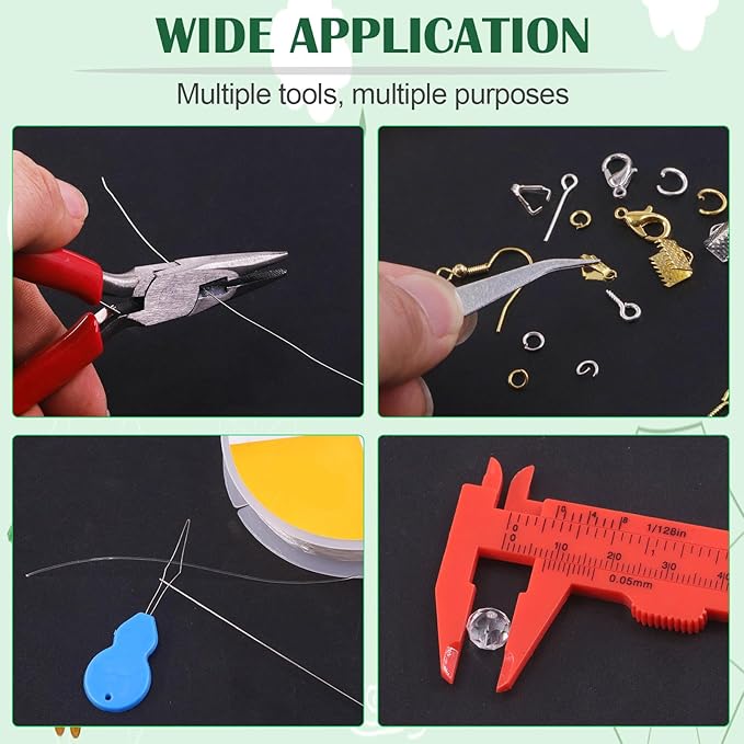 Keadic 950Pcs Jewelry Making Supplies Kit Includes Jewelry Wires, Eye Screw Pin, Jump Ring, Cord End, Lobster Clasps, Earring Hooks, Mini Jewelry Pliers for Earring Bracket Necklace Making