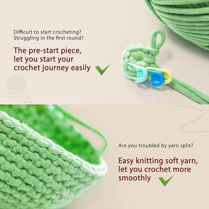 CrochetBox Crochet Kit for Beginners, Highland Cow Easy Animals Starter Set for Adults and Teen (), Knitting Kit with Yarn, Hook, Video Tutorial(30%+ Yarn)