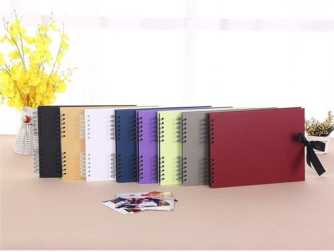 Vienrose Scrapbook Album 80 Pages, DIY Photo Album with Accessories, White Kraft Paper Memory Book for Wedding, Birthday, Travel, Valentine, Mother’s Day, 11x8 Inches