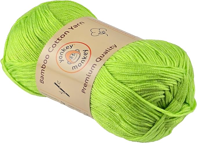 10-Pack of Yonkey Monkey 500 Grams Yarn - 70% Rayon derived from Bamboo, 30% Cotton - Imported (Subtle Green)