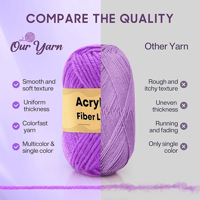 Crochet Kit, 1600 Yarns 35 Colors Acrylic Yarn Skeins, 53 PCS Crochet Hook Accessories and A Storage Bag, Yarn for Crocheting Suitable for Knitting, Knitting Kit Gift for Adult and Beginner, Black