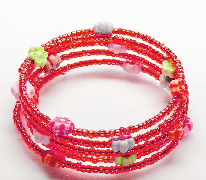 Mixed Craft Beads 1000Pcs/20g Glass Seed Tube Bead Bugle Bead 1.5-4.5mm Small Loose Spacer Beads for DIY Bracelets Necklace Earring Jewelry Making (Red)
