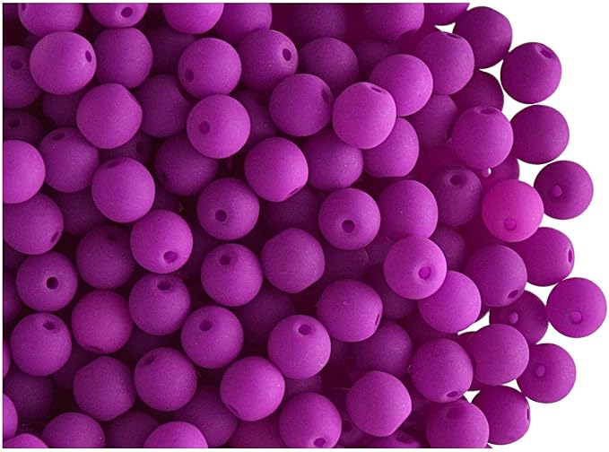 SCARA 600 pcs Czech Glass Round Beads 0.16 inches (4mm), Dark NEON (UV Active) Glass Beads for Jewelry and Bracelets Making, Beads for Bracelets, Bead kit Dark NEON Mix