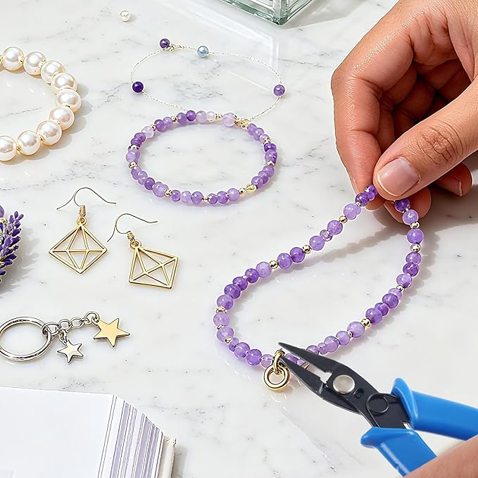 Split Ring Pliers Jewelry Making Tools Jump Ring Opener Tool Keychain Pliers for Opening Split Rings Jump Rings Jewelry Plier for Bracelet Fishing Beading DIY Craft Jewelry Making Supplies
