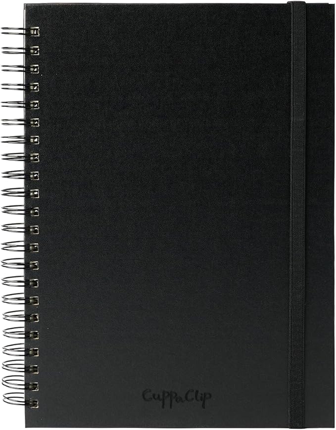CuppaClip Sketch Book Hardcover Drawing Pad 300GSM Acid-Free Paper Spiral Bound Sketchbook 50 Sheets/100 Pages Art Supplies (Spiral Binding, 8.3x11.8in)