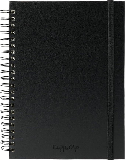 CuppaClip Sketch Book Hardcover Drawing Pad 300GSM Acid-Free Paper Spiral Bound Sketchbook 50 Sheets/100 Pages Art Supplies (Spiral Binding, 8.3x11.8in)