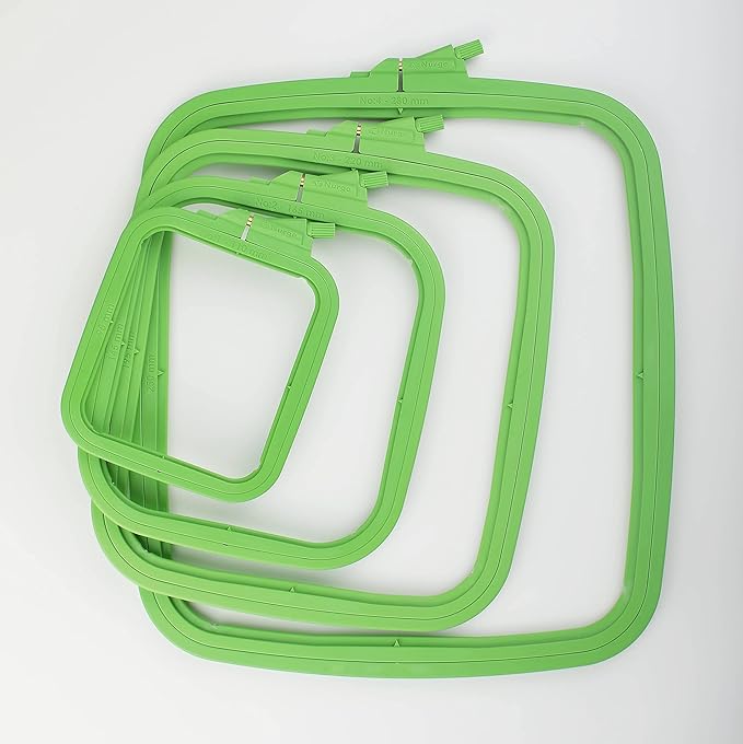 nurge green small (no:2) plastic square embroidery hoop, cross stitch hoops, punch needle hoop , diy craft sewing,abs plastic embroidery hoops