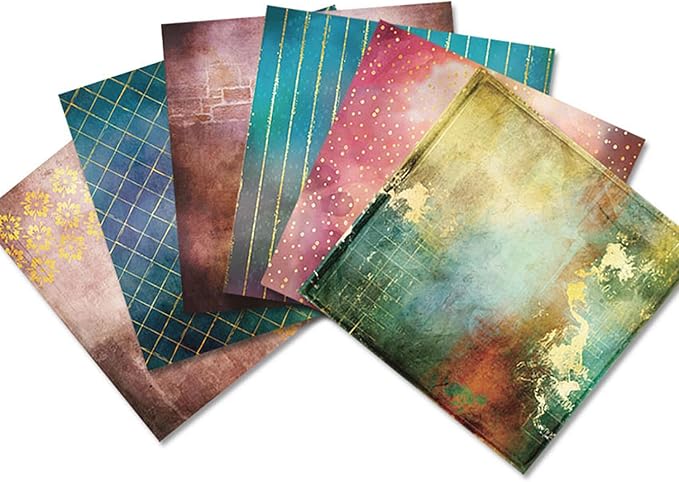 YASMEN Vintage Scrapbook Paper Pad, 12x12 Single-Sided Cardstock Paper Pads for Card Making, Journals, Planner, DIY Envelopes, Greeting Cards, Gift Card, Decorative Art Craft -24 Sheets