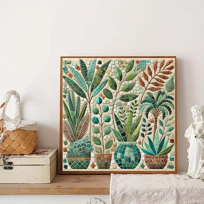 GEMFAMILY Diamond Painting Kits for Adults Beginner,5D Diamond Art Kits for Potted Plants,DIY Full Round Drill Diamond Dots Paintings Gem Art and Crafts Home Decor 13.8 x 13.8 Inch