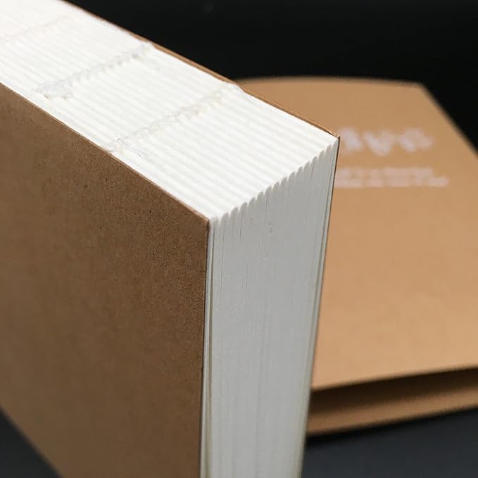 CooLeathor Kraft Cover Drawing Notebook & Sketchbook – Blank Plain Sketch Books – 125g Thick Paper A5 Size, 150x210mm Paper Ideal for Drawing & Sketching- 128 Sheets Each – 180 Degree Opening