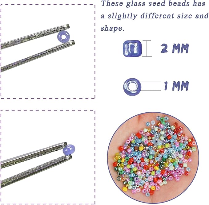 greentime 22800pcs glass seed beads for bracelets making kit, small craft beads 11/0 waist beads for diy bracelet necklaces craft making supplies (24 colors)