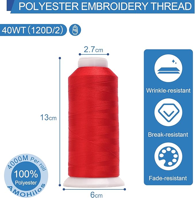 High Tenacity Polyester Embroidery Machine Thread 40WT(120D/2) 4000M Per Spool for Commercial and Domestic Embroidery Machine (Cinnamon Candy-1637)