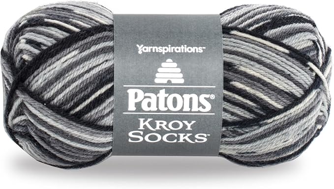 Patons Kroy Socks Yarn - 1.75 oz - Slate Jacquard - For Crochet, Knitting & Crafting