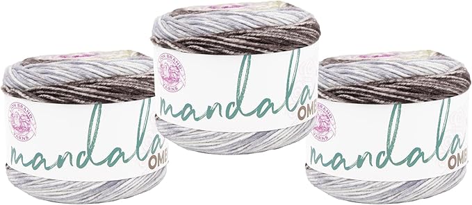 Lion Brand Yarn, Mandala Ombré Variegated Yarn for Crocheting, Knitting, and Crafts, Transform, 3 Pack, Soft, Acrylic Fiber for Cozy Blankets, Worsted Weight Sweaters and Colorful Shawls