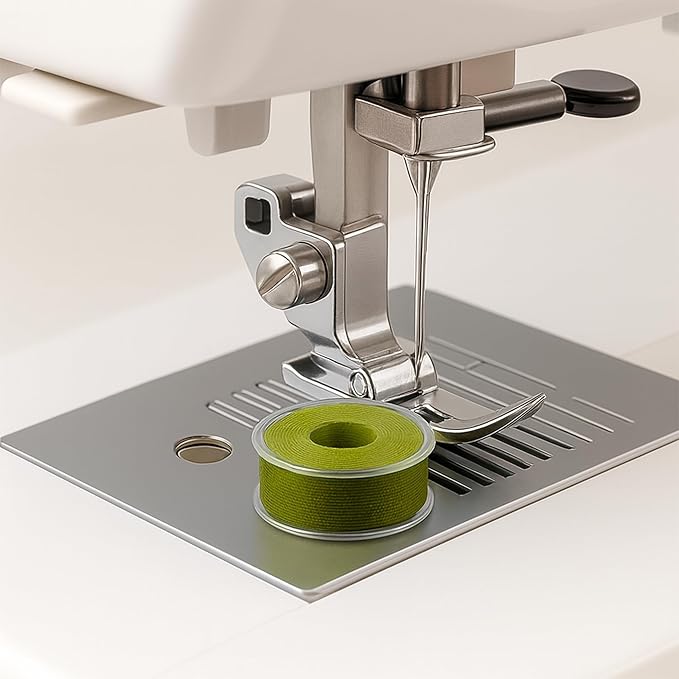 Mandala Crafts 144 Olive Green SA156 Prewound Bobbins for Singer Sewing Machine -15J SA156 Prefilled Bobbin Thread for Brother Sewing Machine and Embroidery