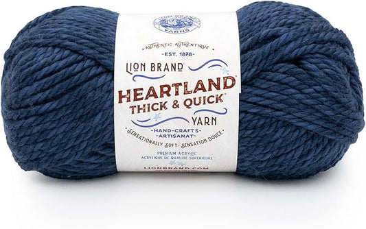 Lion Brand Yarn, Bulky Heathered Heartland Thick & Quick Yarn for Knitting and Crochet, Boston Common, 1 Pack