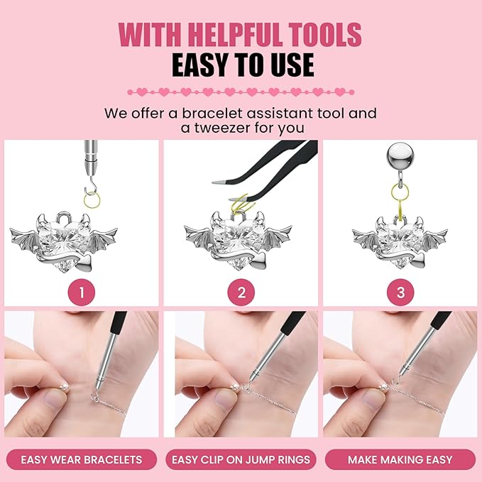 500 Pcs Double Open Jump Rings Kit, Zinc Alloy Mini Round Split Craft Jump Keychains Key Ring with Double Loops Connectors for Jewelry Making, Bracelets, Necklace, DIY (5, 6, 8, 10, 12mm)