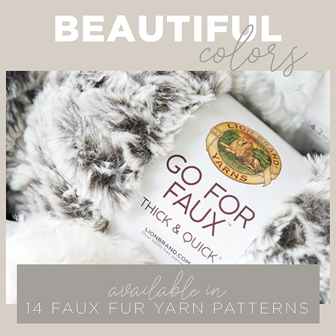 (3 Pack) Lion Brand Yarn Go for Faux Thick & Quick Bulky Yarn, Chow Chow