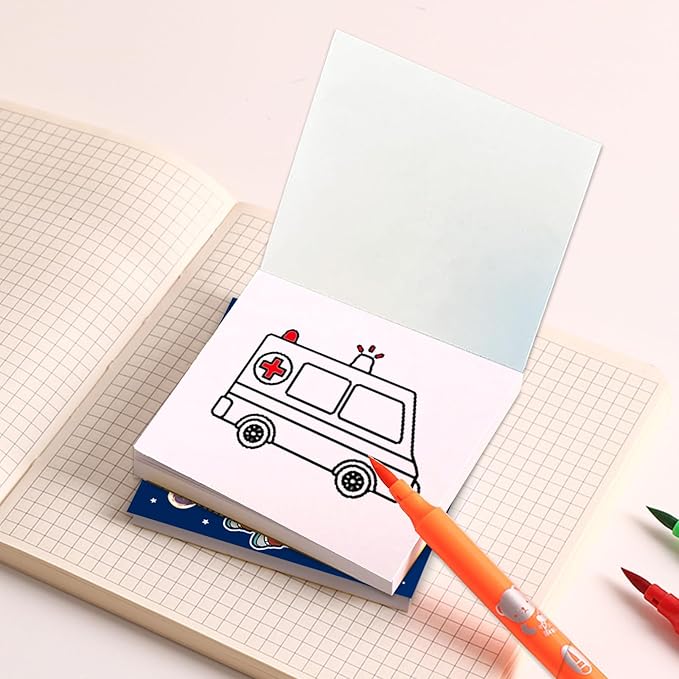 Mini Coloring Book for Adults, 2-Pack Travel Small Coloring Books, Pocket Size Adults Relaxation Coloring Books Stress Relief Adult Mini Coloring Book (Vehicle & Space Planet)